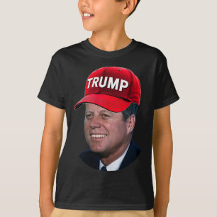 JFKがトランプ帽をかぶった面白いジョンFケネディのミーム グラフィック Tシャツ
