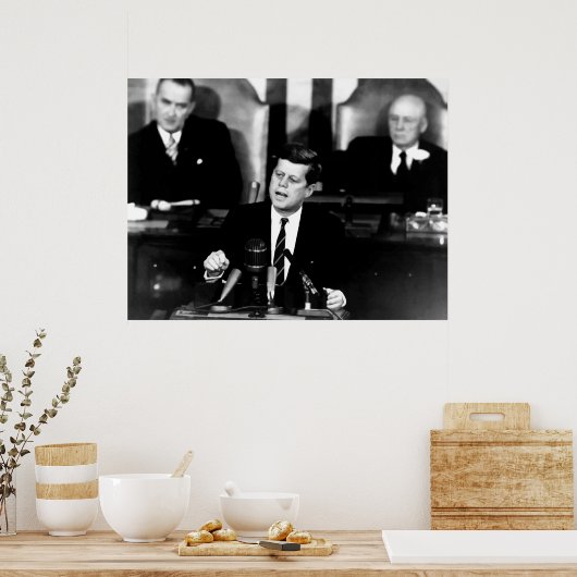 JFKが月面着陸ミッションを発表 ポスター (キッチン)