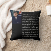 JFKとイスラエル綿枕の有名な引用文 クッション (ブランケット)