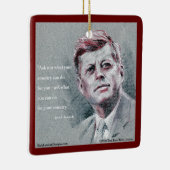 JFKと名言のツリー セラミックオーナメント (右)