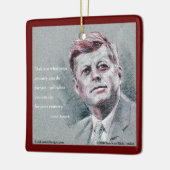 JFKと名言のツリー セラミックオーナメント (左)