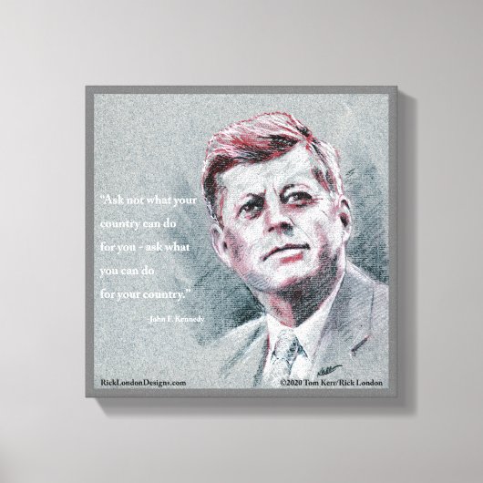 JFKと名言 キャンバスプリント (正面)