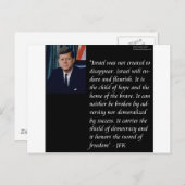 JFKと有名な引用文レイスラエル ポストカード (正面/裏面)