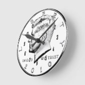 JFKの半ドル ラウンド壁時計 (傾斜)