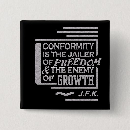 JFKの引用文ボタン 缶バッジ (正面)