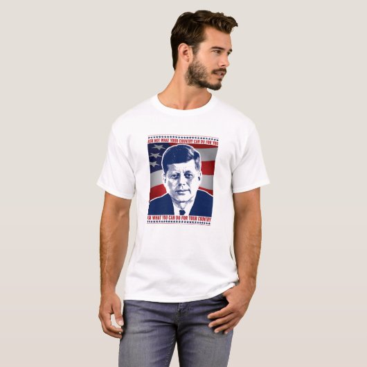 JFKはあなたの国があなたのためにすることができる何をない頼みます Tシャツ (正面フル)
