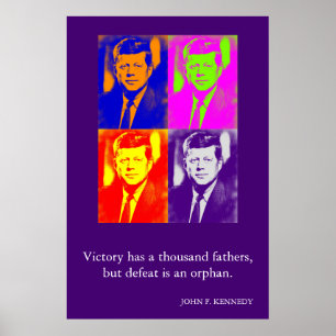 JFKジョン・F・ケネディ引用文勝利 ポスター