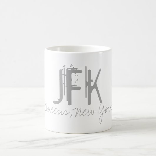 JFKニューヨークエアポートタイポグラフィ コーヒーマグカップ (中央)