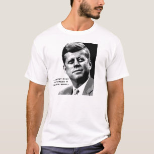 JFKホープポスター（白黒）有名なJFK引用文 Tシャツ