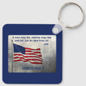 JFK引用文民主主義アメリカ国旗デザイン キーホルダー (裏面)