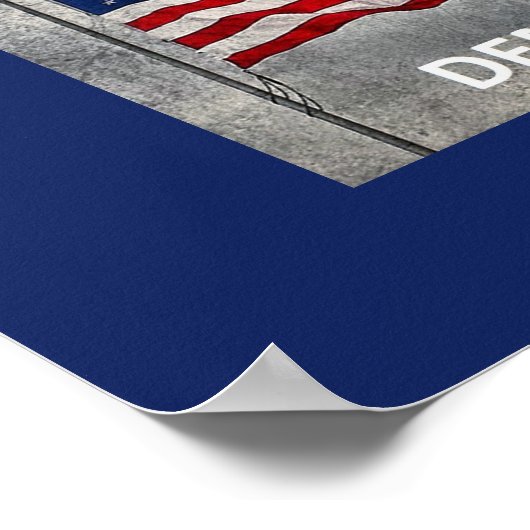 JFK引用文民主主義アメリカ国旗デザイン ポスター (角)