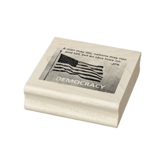 JFK引用文民主主義アメリカ国旗デザイン ラバースタンプ (スタンプ)