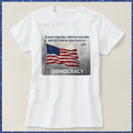 JFK引用文民主主義アメリカ国旗デザイン Tシャツ