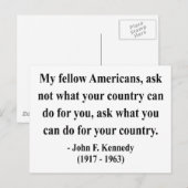 JFK引用文3b ポストカード (正面/裏面)