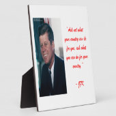 JFK および Ask Not 引用句 フォトプラーク (側面)