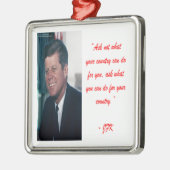 JFK および Ask Not 引用句 メタルオーナメント (左)