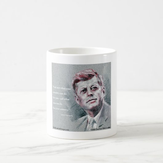 JFK と名言 コーヒーマグカップ (中央)