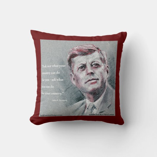 JFK（ジョン・F・ケネディ）と名言 クッション (正面)