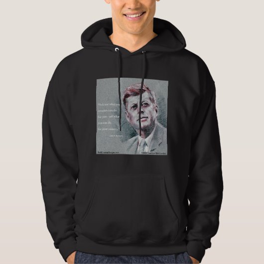 JFK(ジョン・F・ケネディ)と名言 パーカ (正面)