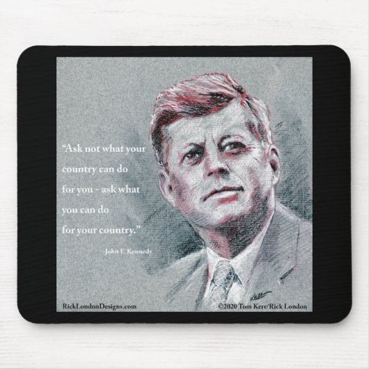 JFK(ジョン・F・ケネディ)と名言 マウスパッド (正面)