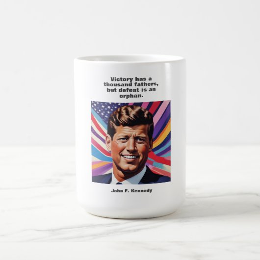 JFK ジョン・F・ケネディ 名言 モチベーション 刺激 コーヒーマグカップ (中央)