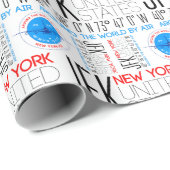 JFK、ニューヨーク航空、エアパターンで世界を旅行 ラッピングペーパー (ロールコーナー)