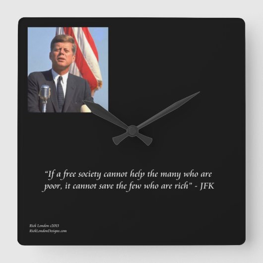 JFK & リッチ/ポアに関する名言 ウォールクロック (正面)
