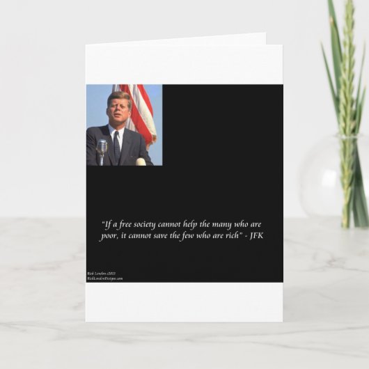 JFK 富裕層と貧困層を救う名言 カード (正面)