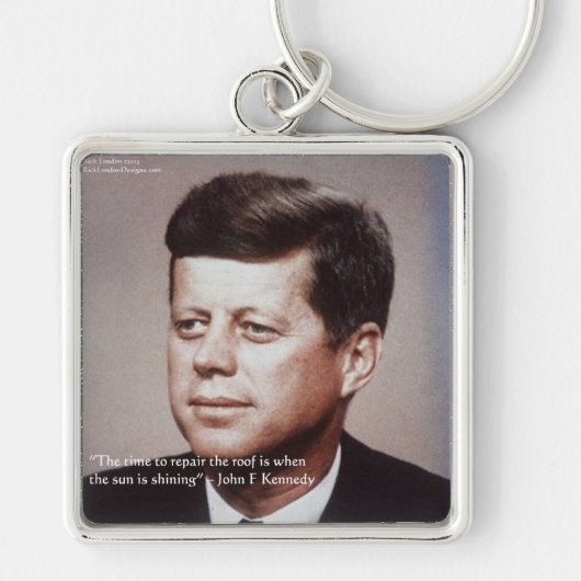 JFK 屋根を修理せよ 名言 キーホルダー (正面)