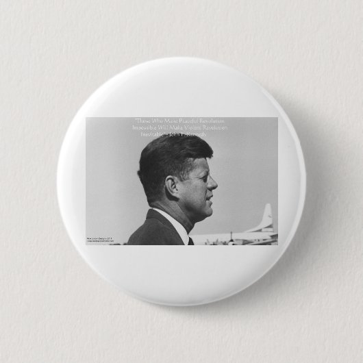 JFK「平和な革命」引用文ギフトカード&ティー 缶バッジ (正面)