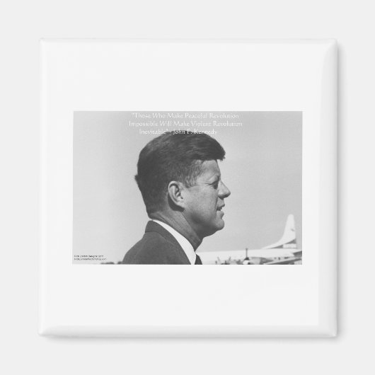 JFK "平和革命" 引用 ギフト カード & Tシャツ マグネット (正面)