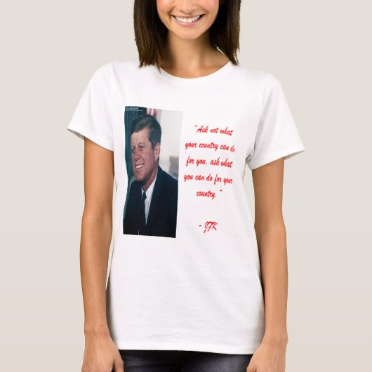 JFK 引用 "故郷に問うな己に" Tシャツ (正面)