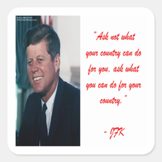 JFK 引用 "Ask Not" スクエアシール (正面)