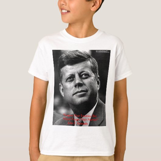 JFK "許さずに忘れない" 賢い言葉の引用ギフト & カード Tシャツ (正面)