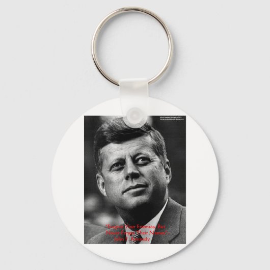 JFK「許さない」知恵忘れ引用文ギフト&カード キーホルダー (正面)