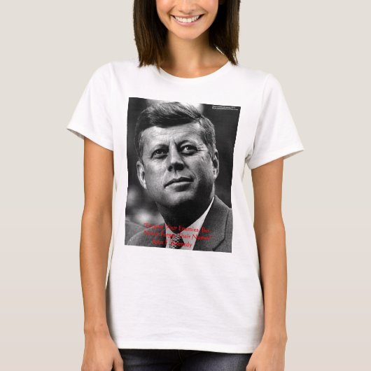 JFK「許さない」知恵忘れ引用文ギフト&カード Tシャツ (正面)