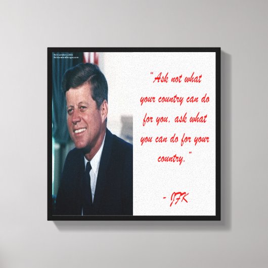 JFK & Ask Not 引用句 キャンバスプリント (正面)