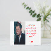JFK+Ask+Not+引用 ポストカード (スタンド正面)