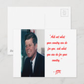 JFK+Ask+Not+引用 ポストカード (正面/裏面)
