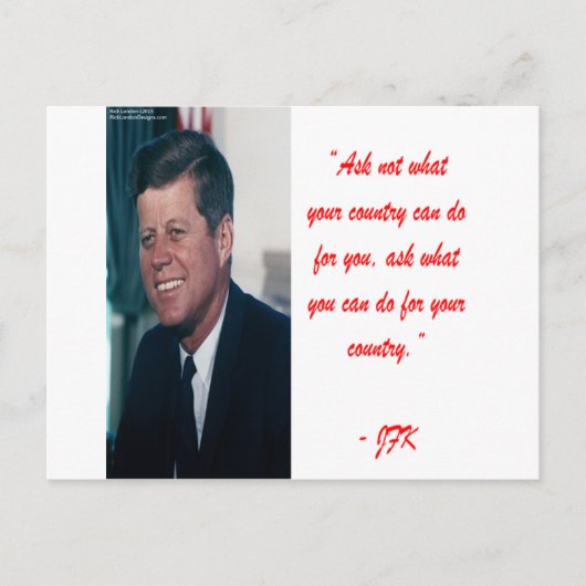 JFK+Ask+Not+引用 ポストカード (正面)