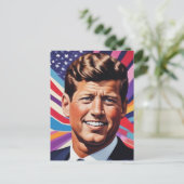 JFK John F. Kennedyインスピレーショやる気を起こさせるン ポストカード (スタンド正面)