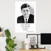JFK John F. Kennedy引用文が大きく達成 ポスター (ホームオフィス)