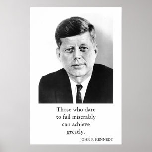 JFK John F. Kennedy引用文が大きく達成 ポスター