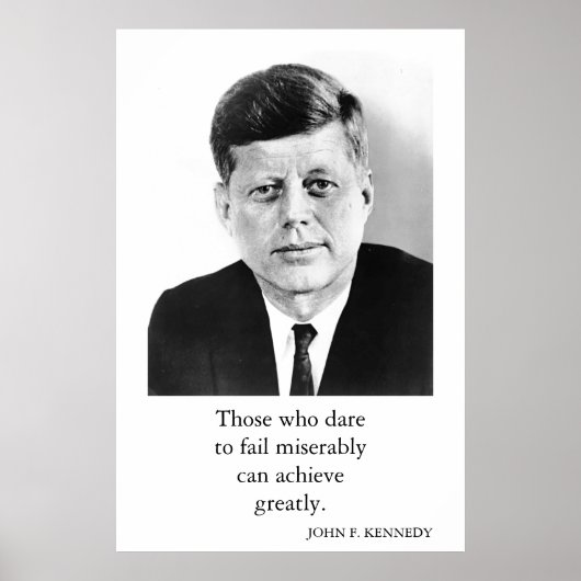 JFK John F. Kennedy引用文が大きく達成 ポスター (正面)