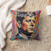 JFK John F. Kennedy引用文インスピレーションやる気を起こさせる クッション (ブランケット)