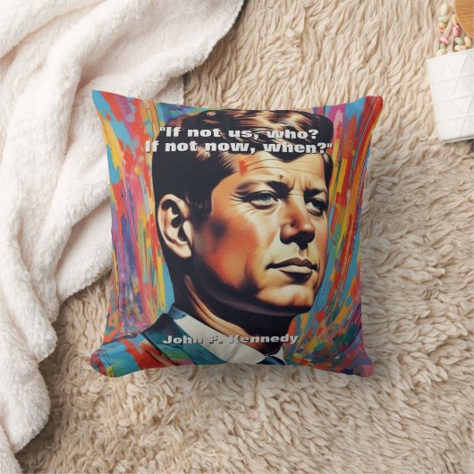 JFK John F. Kennedy引用文インスピレーションやる気を起こさせる クッション (ブランケット)