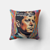 JFK John F. Kennedy引用文インスピレーションやる気を起こさせる クッション (裏面)