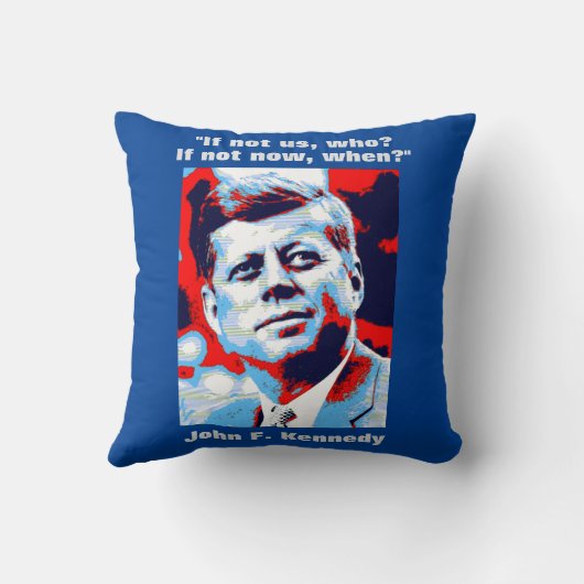 JFK John F. Kennedy引用文インスピレーションやる気を起こさせる クッション (裏面)