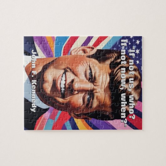JFK John F. Kennedy引用文インスピレーションやる気を起こさせる ジグソーパズル (横)