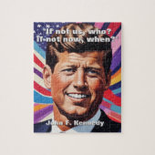 JFK John F. Kennedy引用文インスピレーションやる気を起こさせる ジグソーパズル (縦)
